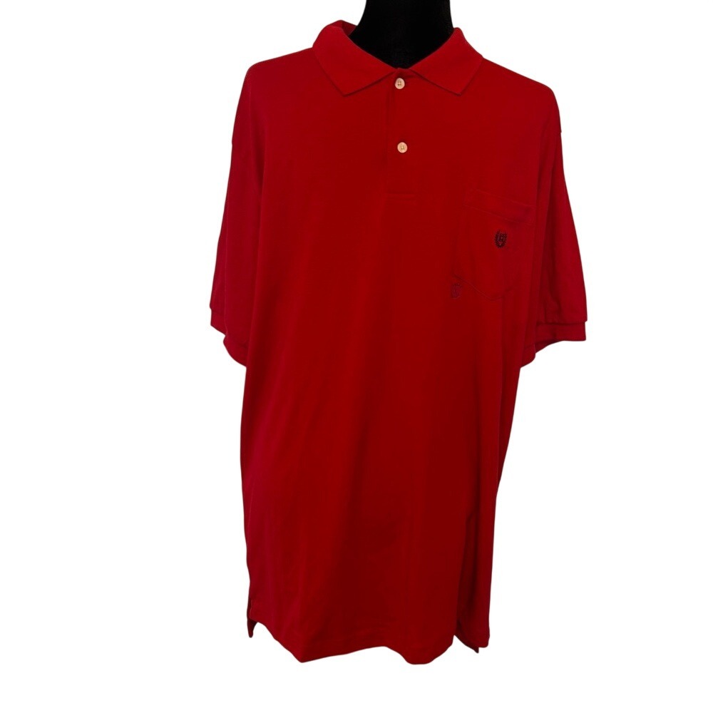 NWT Chaps Men's Vibrant Red Polo Shirt Size Large